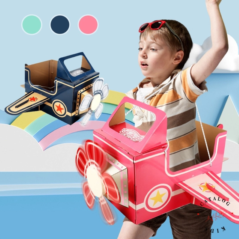 ภาพหน้าปกสินค้าCatalog Kids ของเล่นโมเดลลังกระดาษ รูปทรงเครื่องบิน เด็กๆสามารถสวมใส่ได้