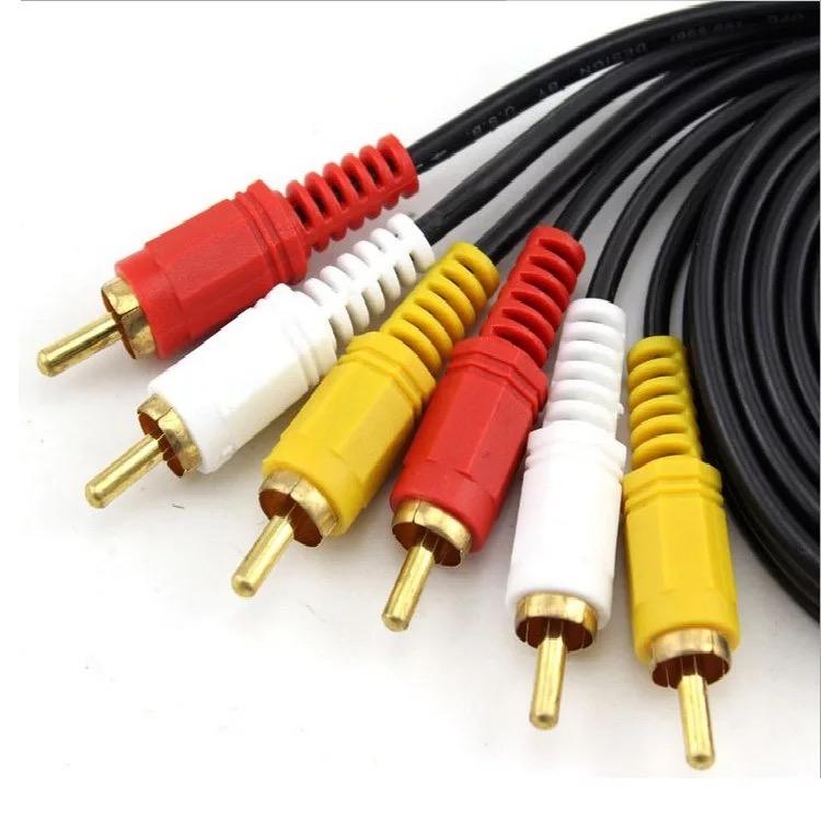 Av Composite 3 Rca Cable Male Video Stereo Audio Triple 3 Rca Cord Dvd Tv 15m สืดำ Zshop 0071