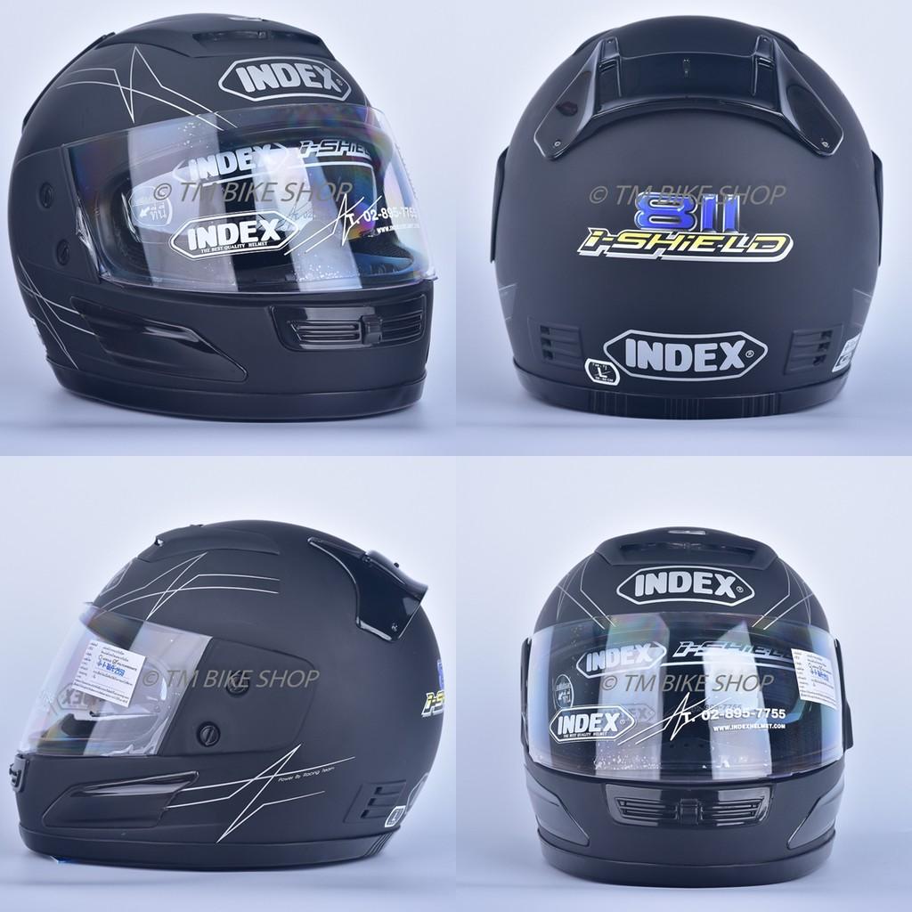 หมวกกันน็อค INDEX รุ่น 811 i-Shield สีดำด้าน แบบเต็มใบ (กระจกสองชั้น)