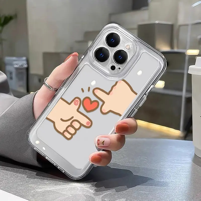 Ốp Điện Thoại TPU Mềm Chống Sốc Họa Tiết Cử Chỉ Tay Cho IPhone 11 14 13 12 Pro Max XS X XR 7 + 8 6 6S Plus Sự Bảo Vệ