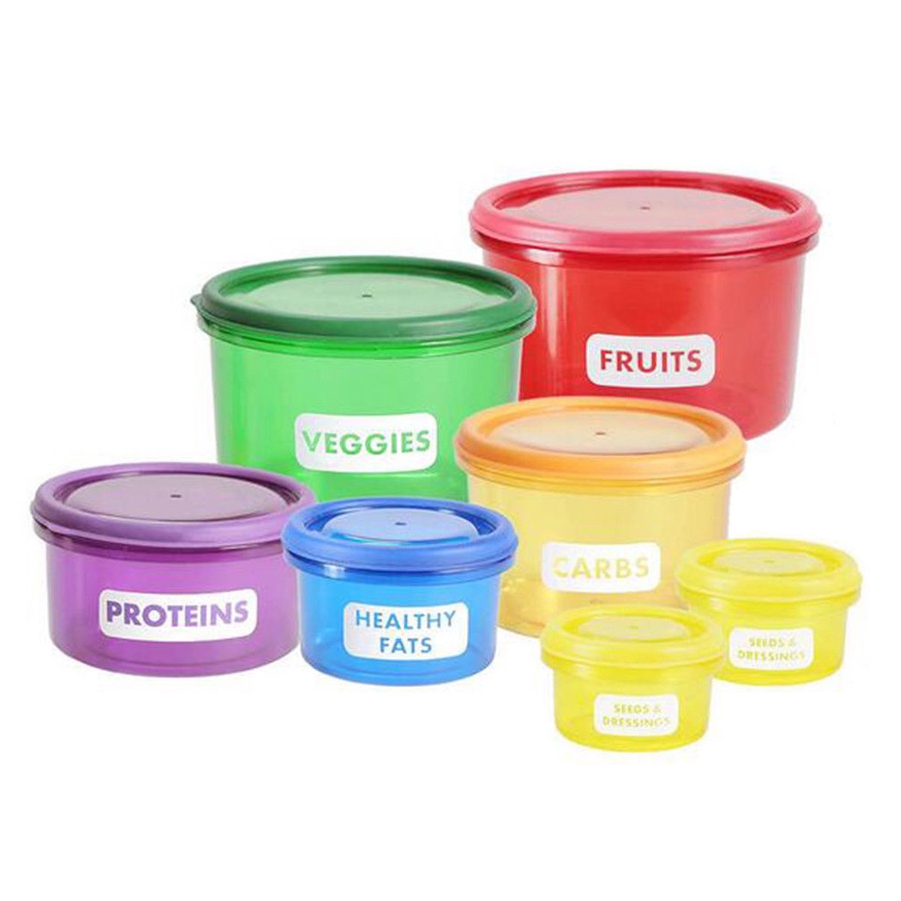7pcs/set Perfect Portions Lunch Cute Box Tableware Control Containers
