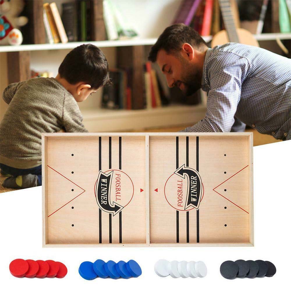 Large Family Game Fast Sling Puck Game Hockey Game Wooden Board Table