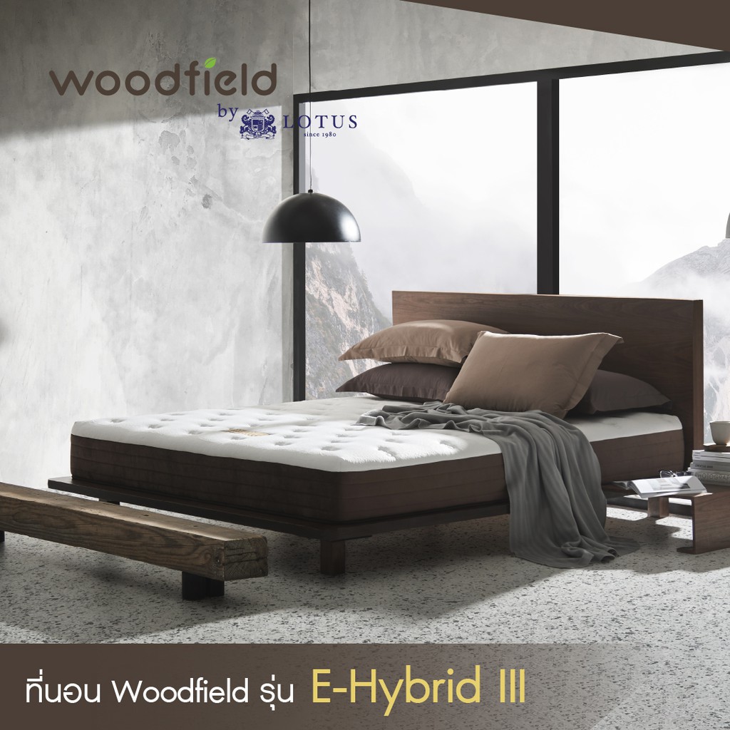 Woodfield ที่นอนยางพารานุ่มสบาย รุ่น E-Hybrid III หนา 9.5 นิ้ว *ฟรีหมอนหนุนสุขภาพ ส่งฟรี