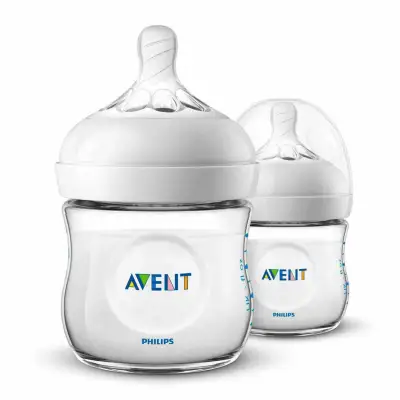 Philips AVENT Natural Baby Bottle 4oz /125ml WHITE color TWIN PACK!