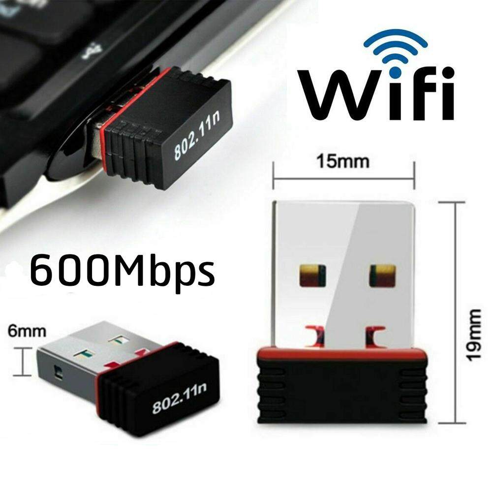 ใหม่ล่าสุด! ของแท้! มีรับประกัน! ตัวรับ WIFI สำหรับคอมพิวเตอร์ โน้ตบุ๊ค แล็ปท็อป ตัวรับสัญญาณไวไฟ รับไวไฟความเร็วสูง ขนาดเล็กกระทัดรัด Nano USB 2.0 Wireless Wifi Adapter 802.11N 600Mbps