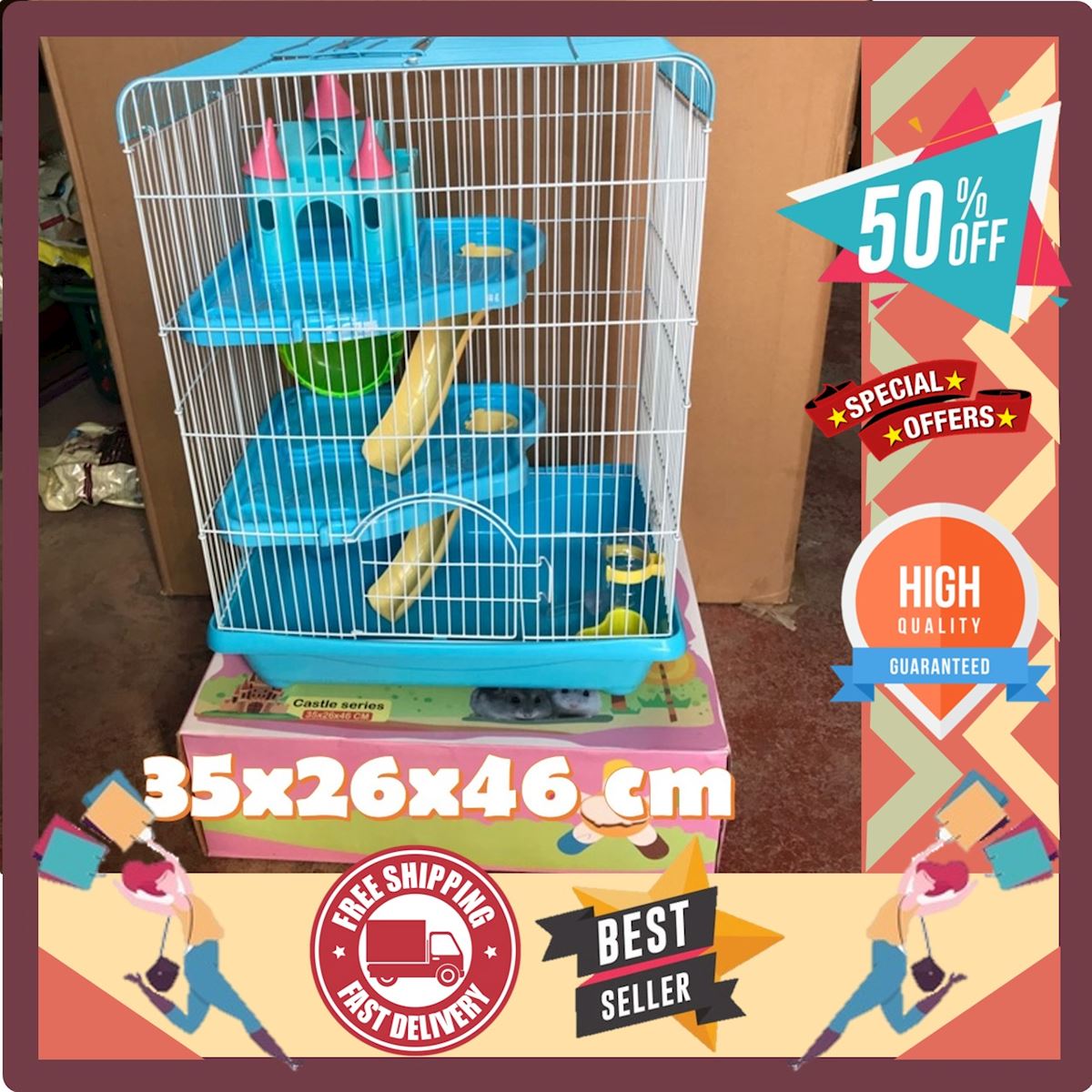 [clearance sale!!!จำนวนจำกัด]กรงกระต่าย rabbit cage กรงหนูแฮมสเตอร์