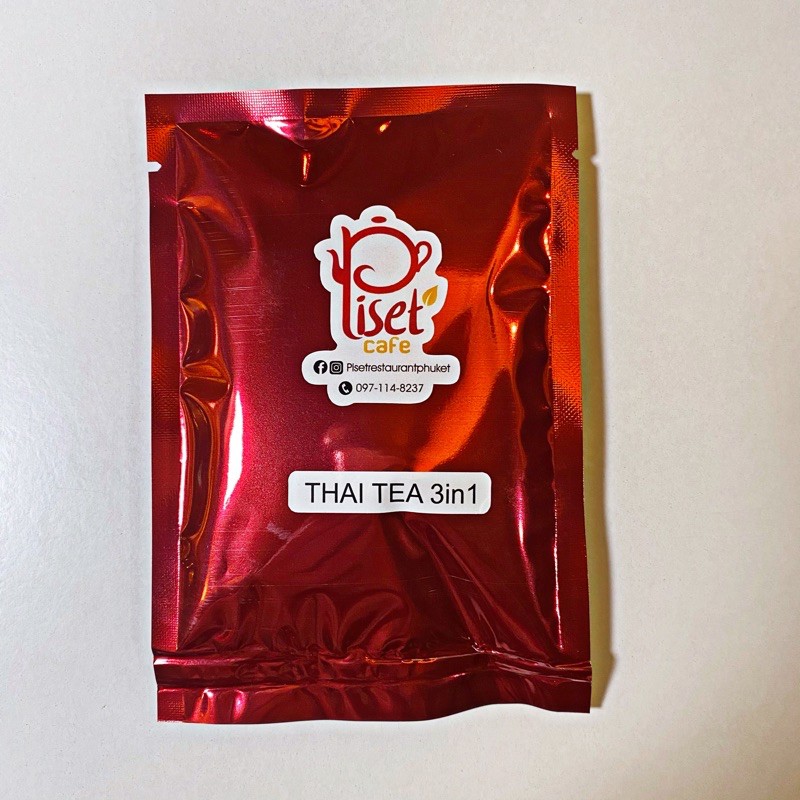 ❂  ชาไทย สำเร็จรูป (มีตาลและนม) สูตรเข้มข้นพิเศษ (ชานม ชาไทย) ร้านพิเศษ ภูเก็ต าด 45 กรัม instant thai tea Piset