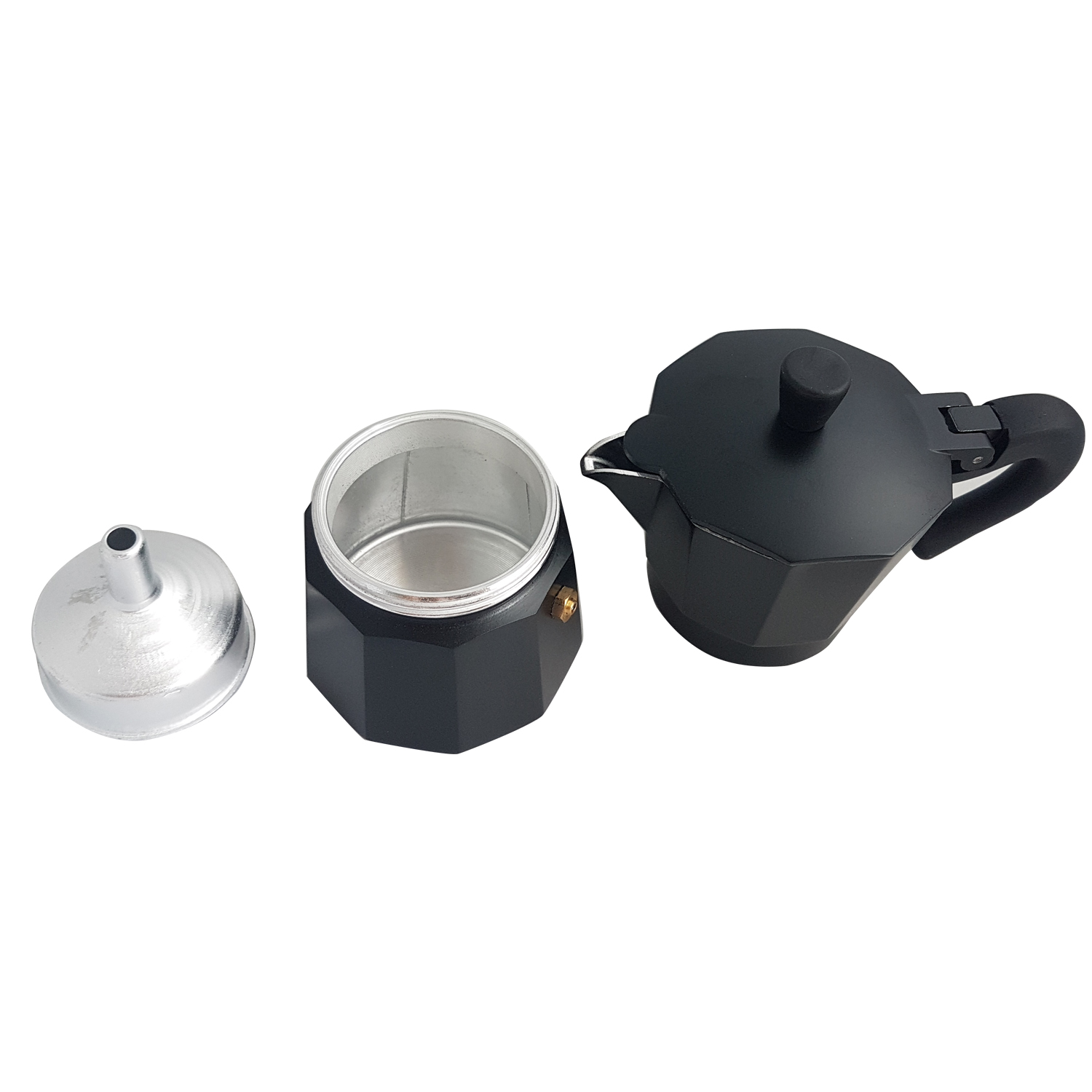 หม้อต้มกาแฟสด เอสเพรสโซ่ ขนาด 3 ถ้วย หรือ150ml. By Scanproducts Moka Pot 3cup Premium Aluminum-Black