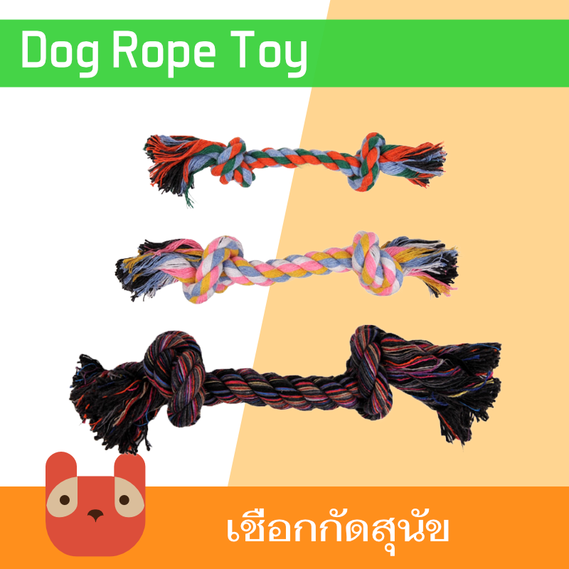 ของเล่นสุนัข เชือกกัดสุนัข เชือกขัดฟันเชือกยาว (TR11)