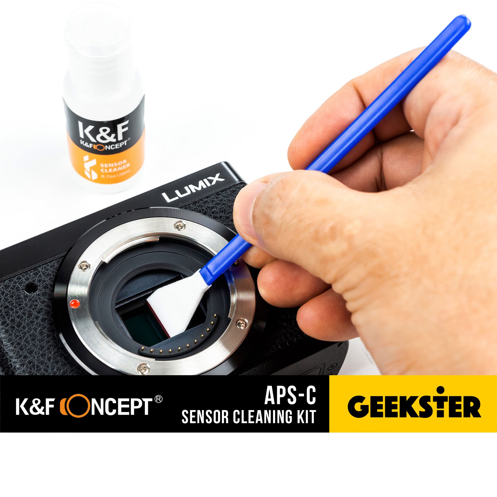K&F APS-C Sensor Cleaning Swab Kit 10pcs ( ชุดทำความสะอาด ทำความสะอาด เซ็นเซอร์ ชุดทำความสะอาดเซ็นเซอร์กล้อง ไม้ปาด ทำความสะอาด เซ็นเซอร์ APSC ) ( Geekster )