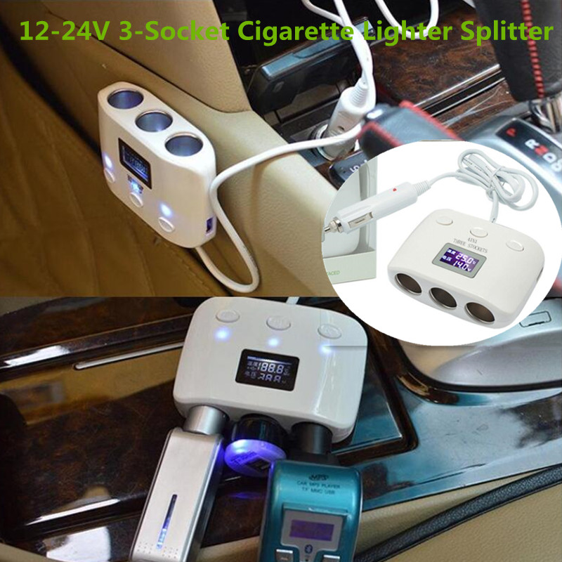 Car Charger 4in1 Dual 12v-24v (2USB + ต่อกล้อง 3ช่อง) LED วัดค่าแบตเตอรี่ในรถ ชาร์จโทรศัพท์ในรถยนต์ ที่ชาร์จแบตในรถ กล้องติดรถยนต์ ชาตแบตในรถ ชาร์จแบตในรถ ที่ชาจแบตในรถ ที่ชาร์จพร้อมจอแสดงผล