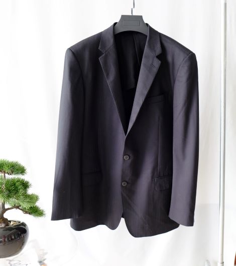 เสื้อสูท(ช) สีดำ คอปกแขนยาว MAJI size XL แต่งกระเป๋าอกซ้ายและชายเสื้อ มีซับใน