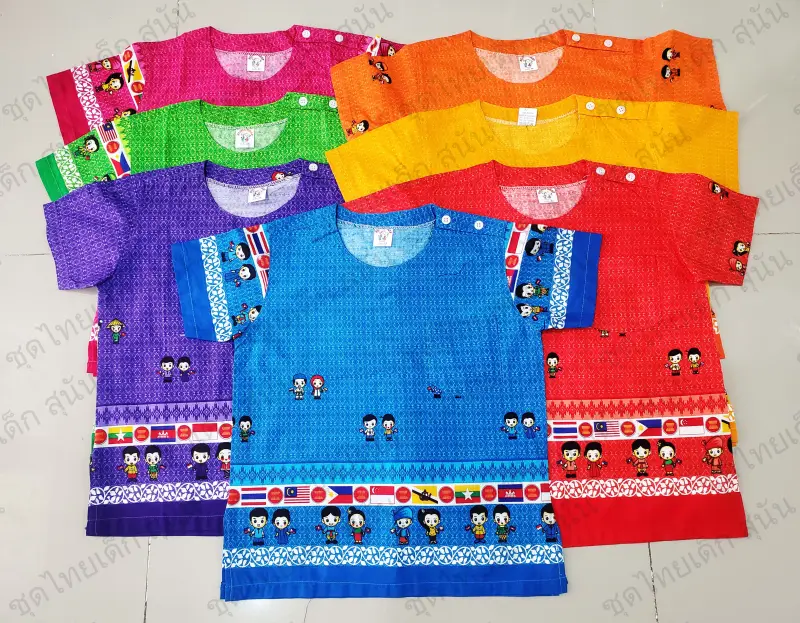ภาพหน้าปกสินค้าเสื้้อคอกลมเด็ก เสื้ออาเซียน ลายธงอาเซียน(คอกลม) จากร้าน Anan Shop Store บน Lazada