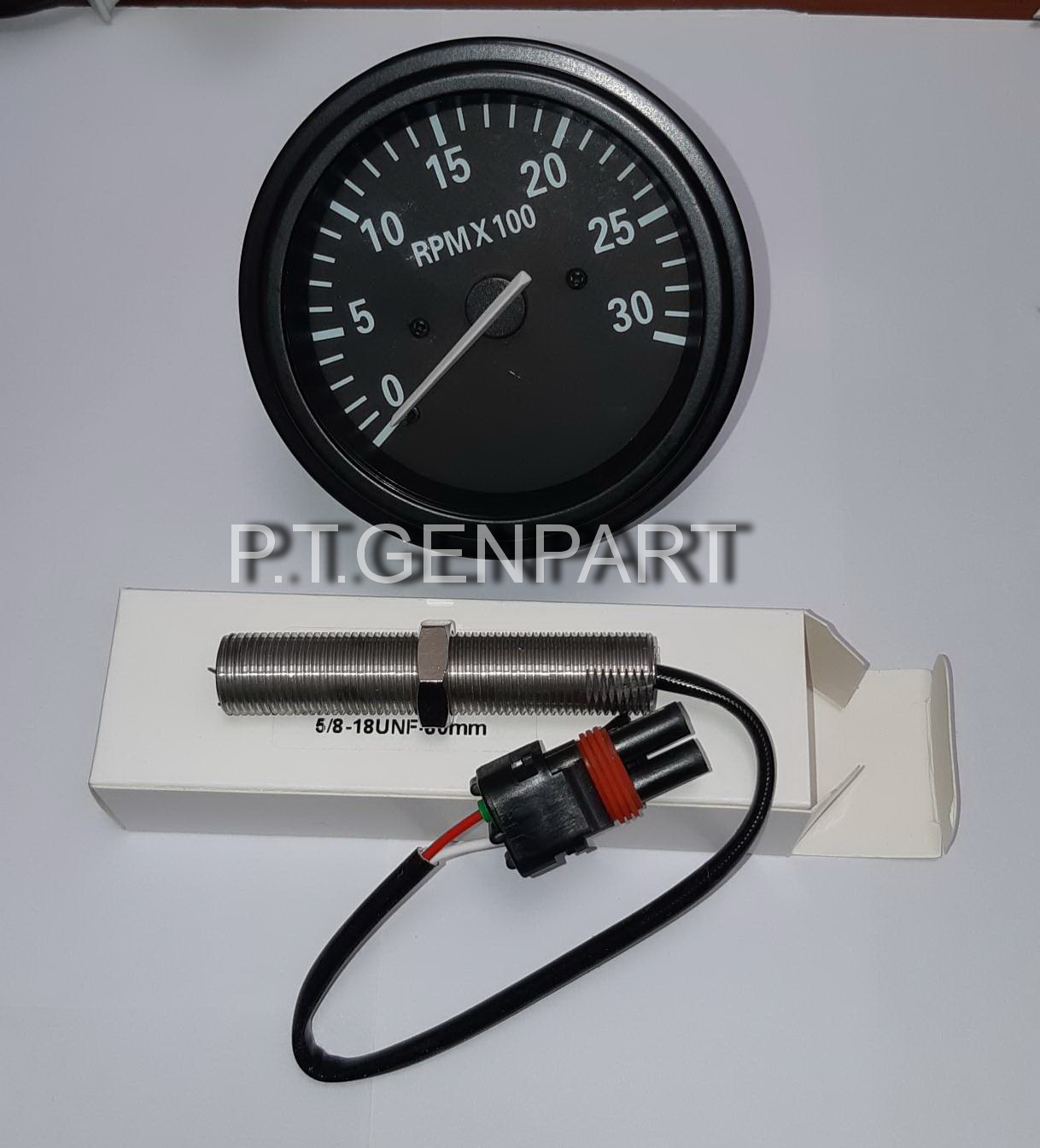 เกจวัดรอบ เครื่องปั่นไฟ พร้อมชุดหัววัดรอบ เครื่องยนต์ Tachometer