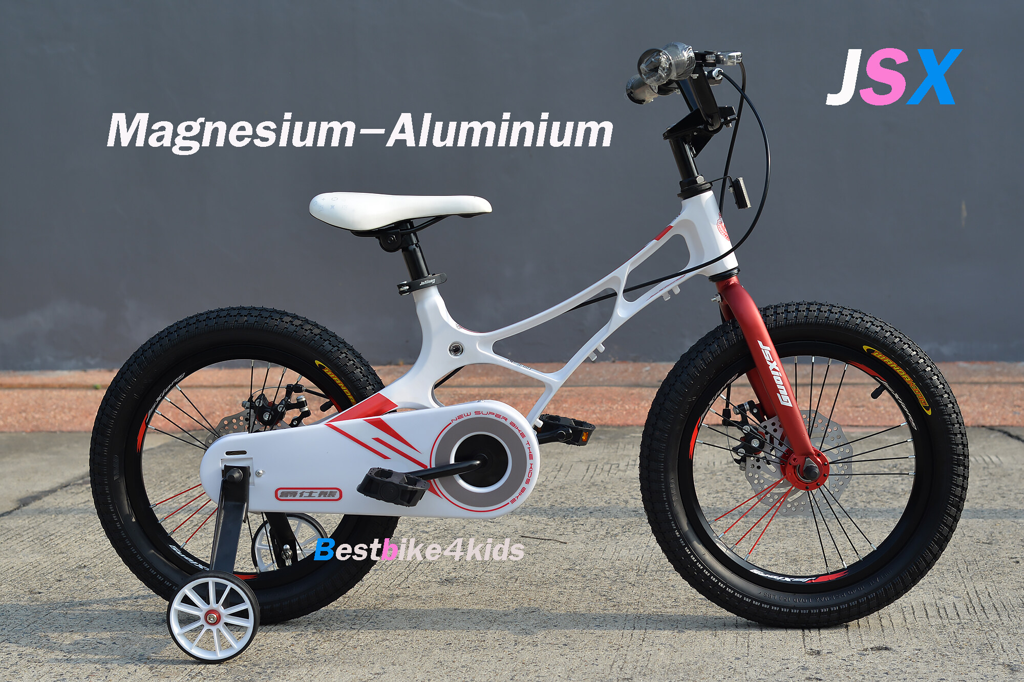 จักรยานเด็ก JSX 16นิ้ว 18นิ้ว เฟรมแมกนีเซียมอลูมิเนียม ลื่นมากดุมตลับแบริ่ง ดิสเบรคหน้าหลัง เบา ทนทาน ไร้สนิม