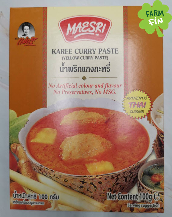 น้ำพริกแกงกะหรี่ (Karee Curry Curry Paste) 100 กรัม (ไม่แต่งกลิ่น ไม่เจือสีสังเคราะห์ ไม่ใส่วัตถุกันเสีย ไม่ใส่ผงชูรส)