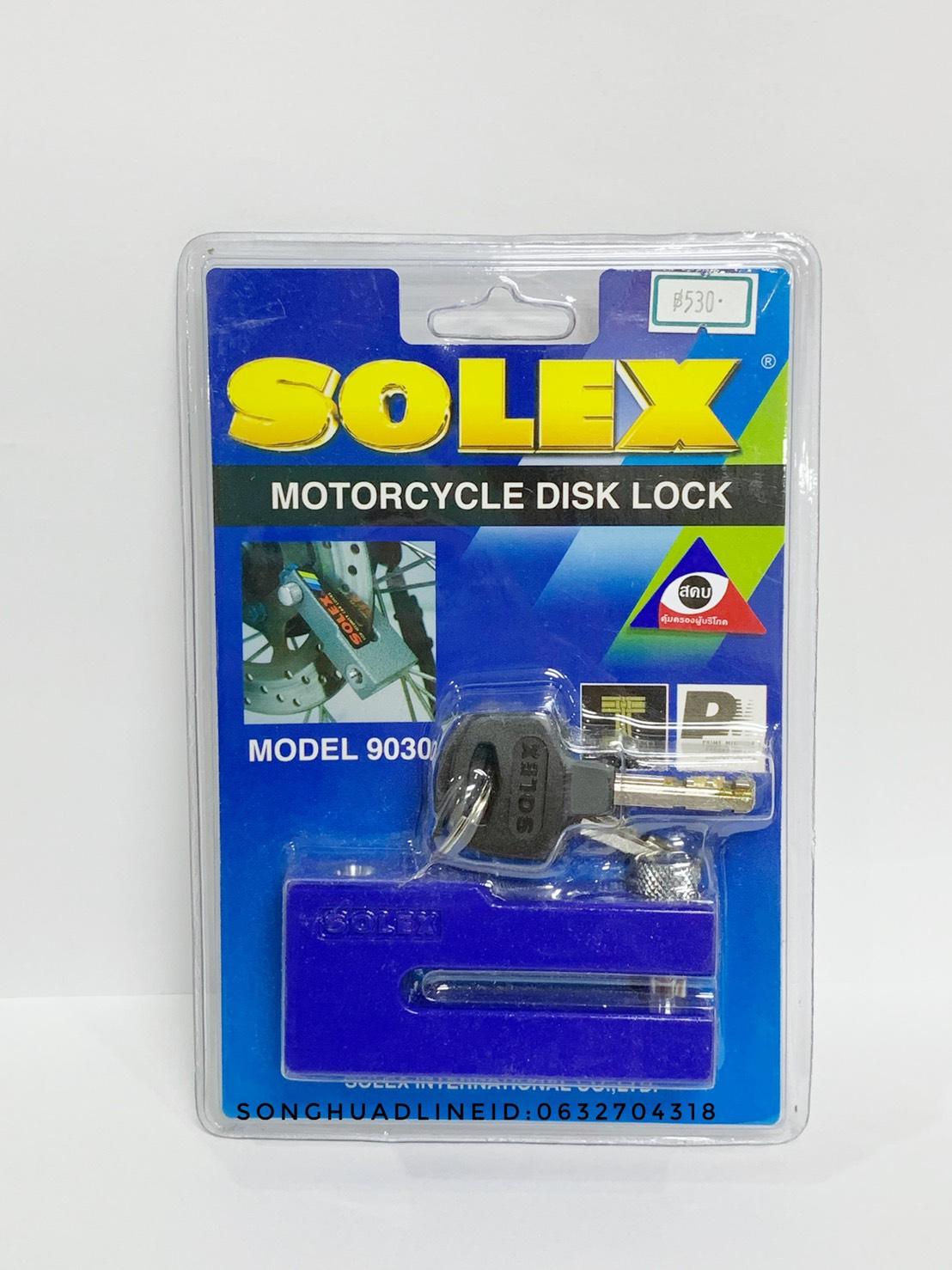 Solex กุญแจล็อคดิสเบรคมอเตอร์ไซค์ รุ่น.9030 ใช้ได้กับรถทุกรุ่นที่มีดิสเบรค แกนล็อคหนา 10 mm. แข็งแรงทนทาน