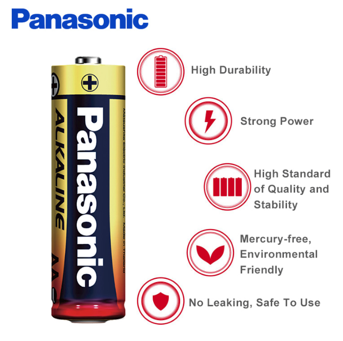 ถ่าน แบต PANASONIC ALKALINE AA (แพ็ค 2 ก้อน) ถ่านอัลคาไลน์ LR03T/2B  1.5V