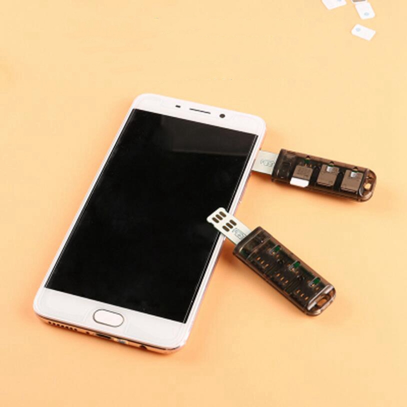 6-Slot SIM Card Adapter Multi-SIM Card Reader Mini SIM Nano with Independent Control Switch for iPhone 5/6/7/8/X