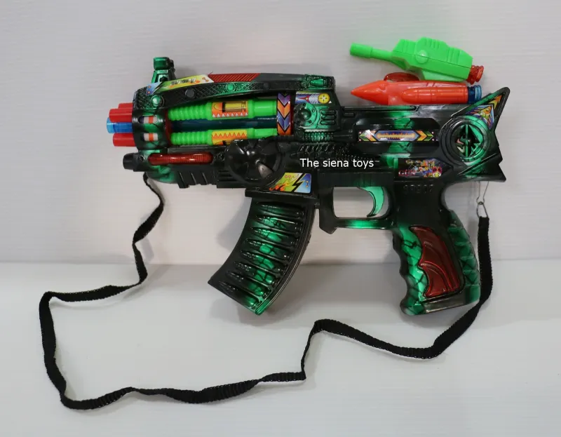 ภาพสินค้าปืนเด็กเล่นใส่ถ่าน มีเพลง มีไฟ มีคลิปรีวิวสินค้า(สินค้าถ่ายจากของจริง100% / เชคสินค้าก่อนส่งทุกชิ้น ) จากร้าน The siena toys บน Lazada ภาพที่ 6
