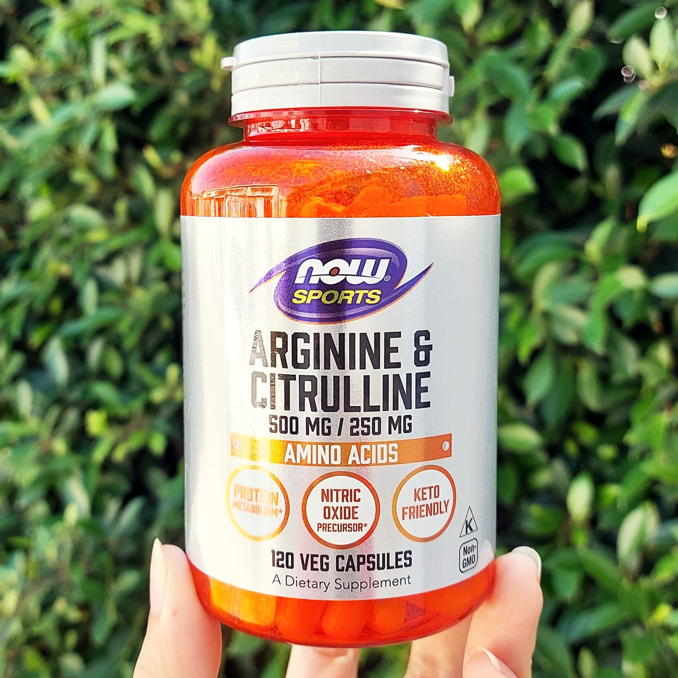 อาร์จีนีน Sports Arginine & Citrulline 500 mg /250 mg 120 Veg Capsules (Now Foods®)