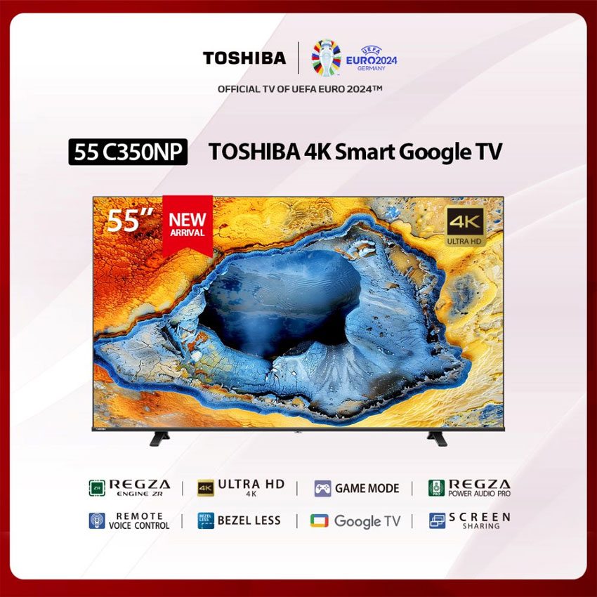 Toshiba Tv 55' 4K Google Tv Model 55C350Np Comes with a 3-Year Warranty. ราคา 15,118 บาท*ส่งฟรี