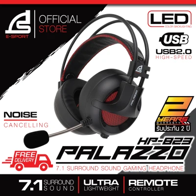 SIGNO E-Sport 7.1 Surround Sound Gaming Headphone รุ่น PALAZZO HP-823 (Black)