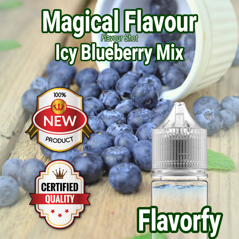Magical Flavour Icy Blueberry Mix 9001 - กลิ่นบลูเบอร์รี่ มิกซ์ สูตรเย็น 9001 - กลิ่นผสมอาหาร - ผ่านการรับรองจาก อย. ประเทศไทย บรรจุและขายโดย Flavorfy กลิ่นผสมอาหารอเนกประสงค์ เหมาะสำหรับ ลูกอม, กัมมี่, น้ำผลไม้, เบเกอรี่, ไอศครีม, ของเหลวอื่่นๆ