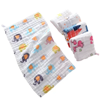 【25 * 50 cotton 6-layer gauze 】Super soft baby Multifunctional wash towel pillow towel sweat-absorbent blanket l cartoon jacquard towel children's baby face washing towel