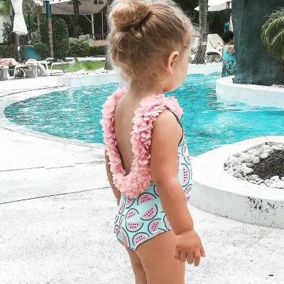 Toddler Infant Baby Girls Floral Watermelon Swimsuit Swimwear Swimming Tankini Bathing Suit Beachwear 0-4 Years