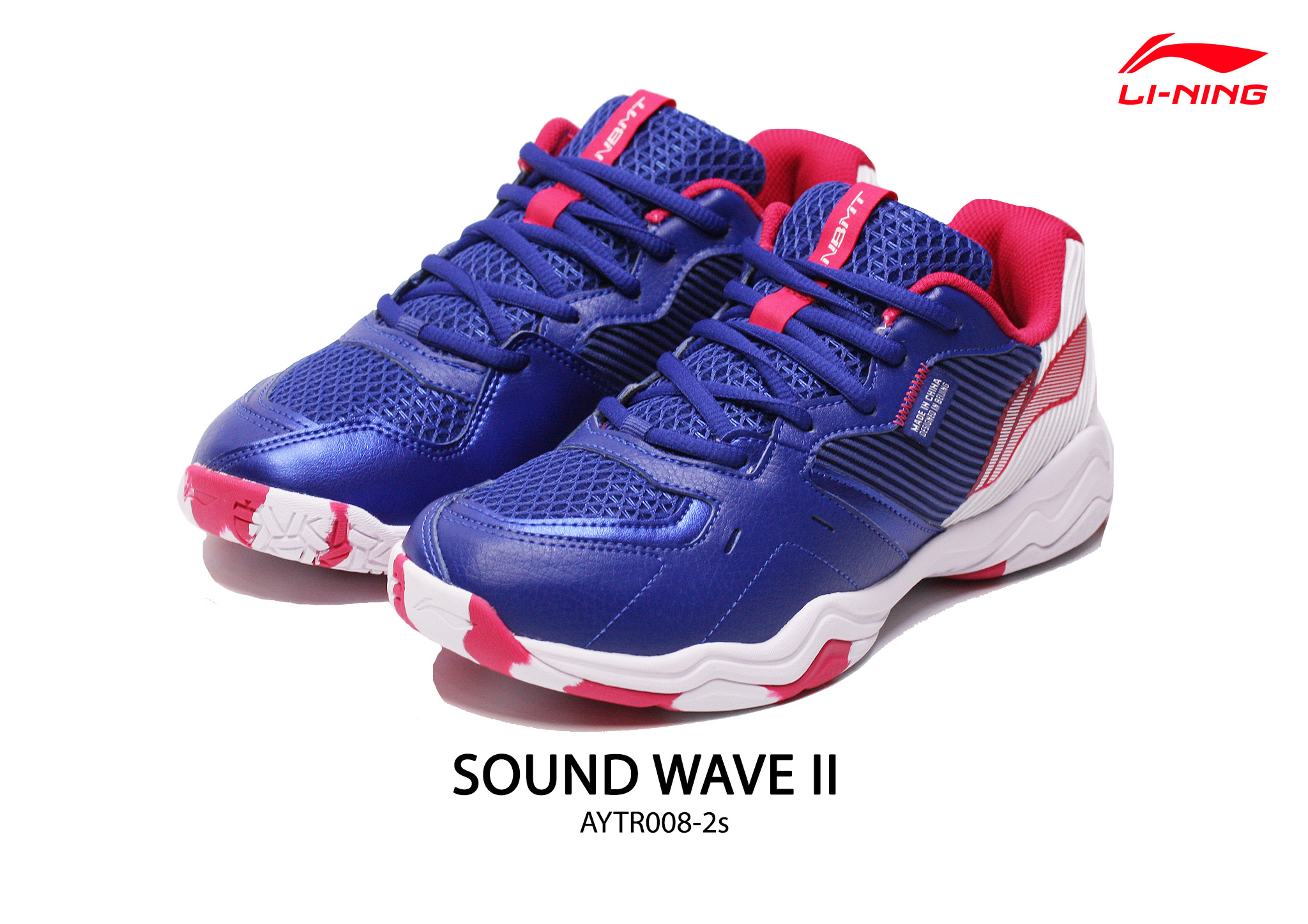 LI-NING รองเท้าแบดมินตัน รุ่น SOUND WAVE II (AYTR008-2S) DEEP BLUE/WHITE BADMINTON SHOES