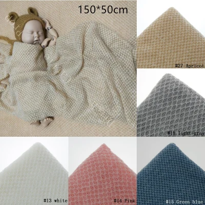 150 x 50 cm newborn photography props knitted fabric envelope photography background baby blanket newborn basket filler