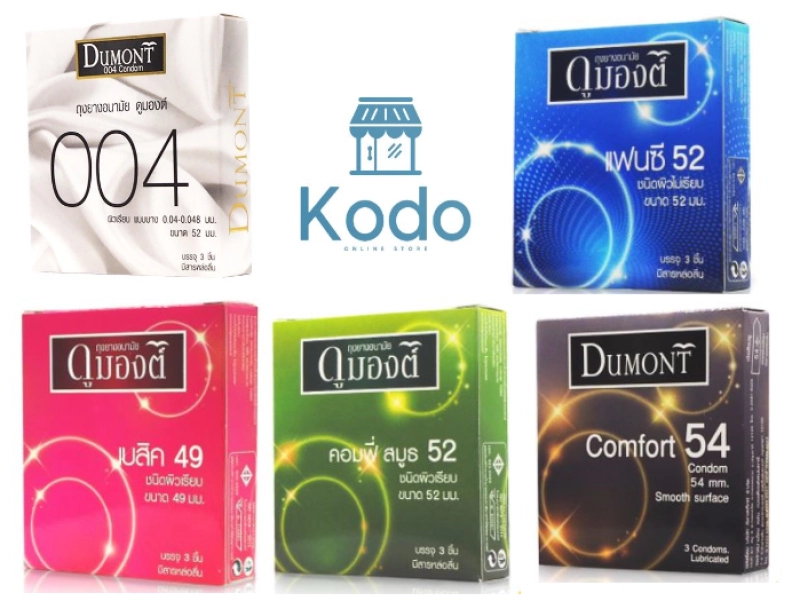 ภาพหน้าปกสินค้าD Condom "ถุงยางอนามัย ดูมองต์ " รุ่น basic , comfy , comfort , fancy ขนาด 49 , 52, 54 มม.