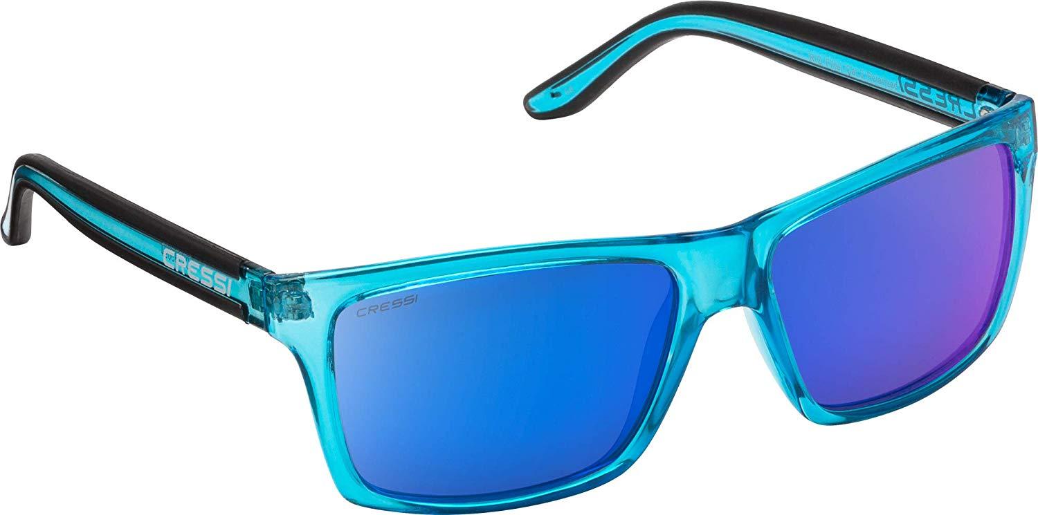 แว่น แว่นกันแดด CRESSI RIO BLACK FRAME SUNGLASSES WITH POLARIZED LENSES AND HARD CASE - ITALIAN QUALITY