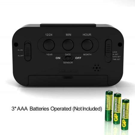 นาฬิกาปลุก พร้อมแสดงอุณหภูมิ เวลา วันที่ เดือน และสัปดาห์ จอ LCD ขนาดใหญ่ ปรับความสว่างอัตโนมัติ เปลี่ยนถ่านปีละครั้ง ขนาด 138*80*45mm นาฬิกาปลุก พร้อมแสดงอุณหภูมิ เวลา วันที่ เดือน และสัปดาห์ จอ LCD ขนาดใหญ่ ปรับความสว่างอัตโนมัติ เปลี่ยนถ่านปีละครั้ง ขนาด 138*80*45mm