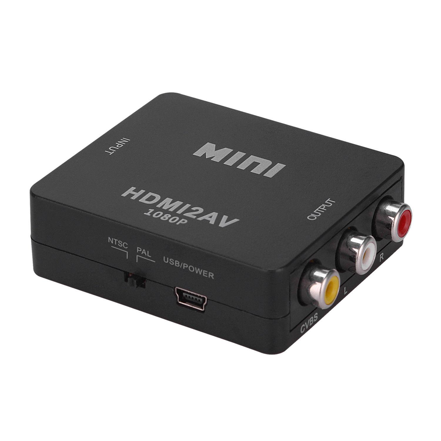 Mini HDMI To RCA AV Converter Adapter - 1080p To Composite Video & Audio CVBS