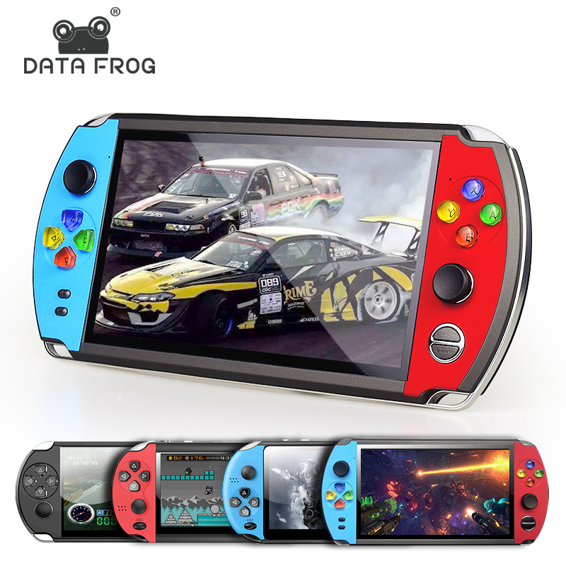 DATA FROG 5.0 Inch Video Game Console 8GB Memory Handheld Retro Game Player Support TV Out Put With MP3 Camera for NES-GBAGame