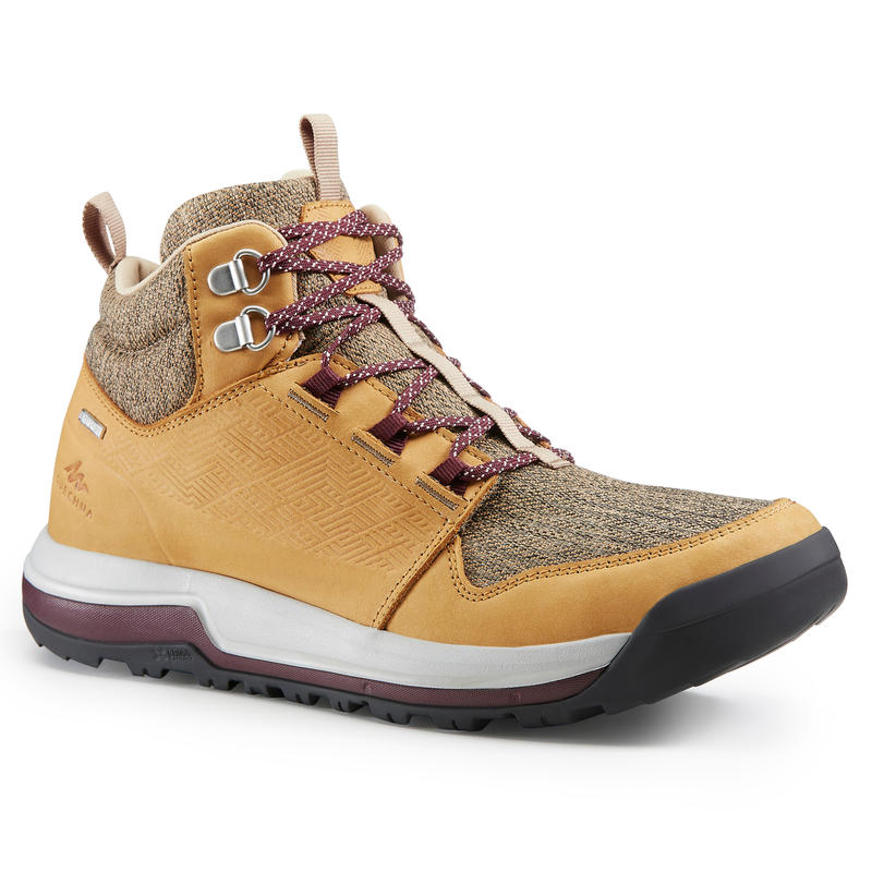 รองเท้าหุ้มข้อผู้หญิงกันน้ำ รองเท้าเดินป่าผู้หญิง รองเท้าหุ้มข้อผู้หญิง รองเท้าผ้าใบผู้หญิง QUECHUA Women’s Waterproof Country Walking Shoes NH500 Mid WP