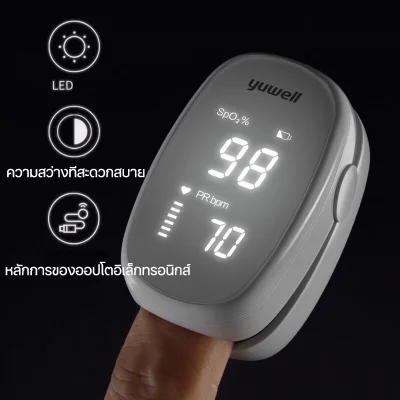 HOTผลิตภัณฑ์ใหม่ พร้อมส่ง ‼️ ส่งจากไทย Yuwell YX102 จอ LED เครื่องวัดออกซิเจนในเลือดและอัตราการเต้นของหัวใจ Oxygen pulse oximeter