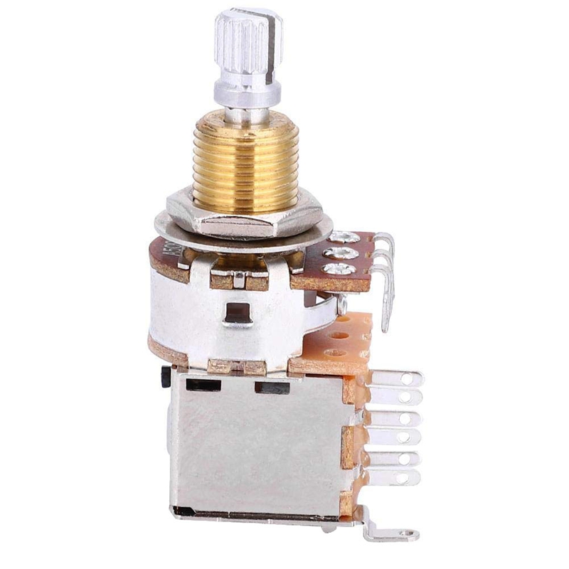 Guitar Potentiometer Audio Volume&Tone Pots Switch Control A500k Split Shaft Taper Potentiometers Gold Pack Of 10