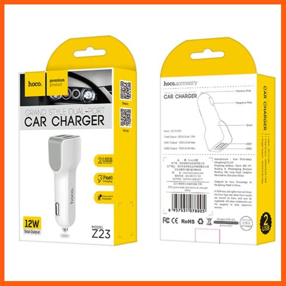 ✨✨#BEST SELLER?? ที่ชาร์จไฟในรถ 2 ช่องชาร์จ Hoco Z23 Car Charger 5v/2.4A อุปกรณ์จัดเก็บข้อมูล (STORAGE & MEMORY CARD ) STORAGE MEMORY CARD อุปกรณ์จัดเก็บข้อมูล Memory Card เม็มโมรี่การ์ด Compact Flash