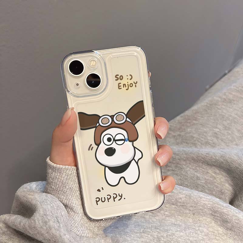 For IPhone 14 Pro Max IPhone Case Thickened TPU Soft Case Clear Case Shockproof Plating Button Cute Cartoon Compatible for 13 Pro Max