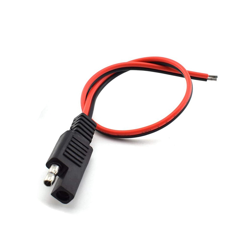 2 Pcs 18AWG SAE Extension Cable 2-Pin SAE Quick Connector Disconnect Plug 10A Solar Battery Panel SAE Plug Wire 1Ft/30cm