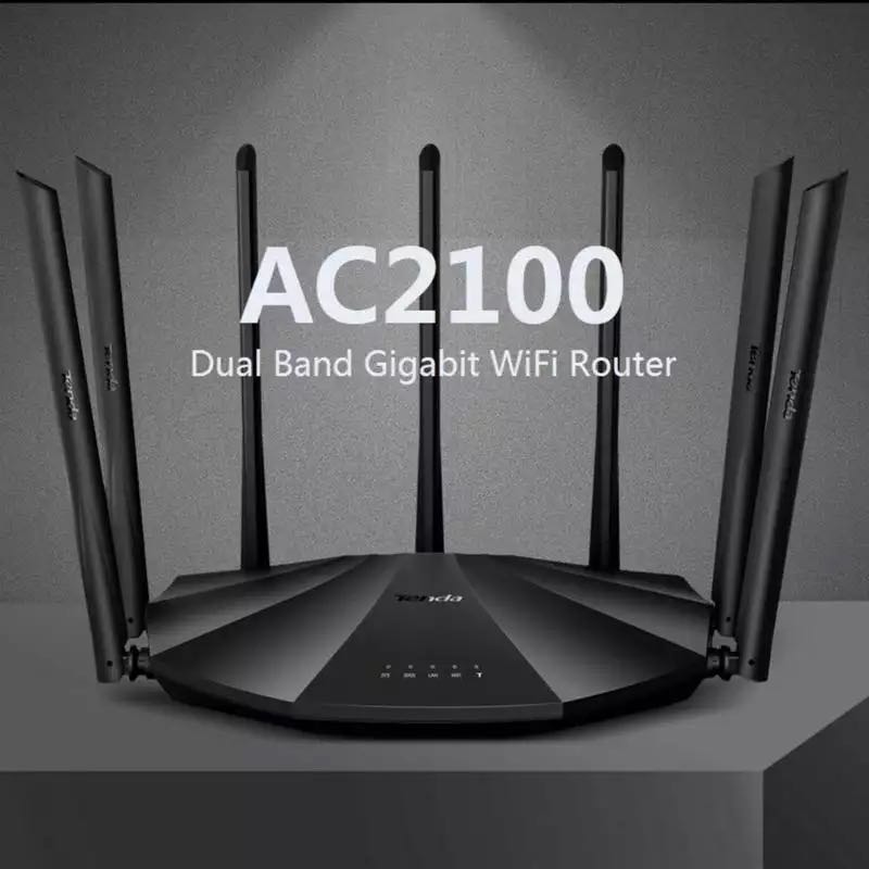 Tenda AC23 AC2100 เร้าเตอร์ 6dBi  7 เสาอากาศ Wifi Repeater 2.4Ghz 5GHz Dual Band รองรับ Windows10 Mac รองรับใช้งาน Router Mode / AP Mode / Repeater Mode ส่งข้อมูลได้มากถึง 2033Mbps ติดตั้งง่าย คู่มือภาษาไทย