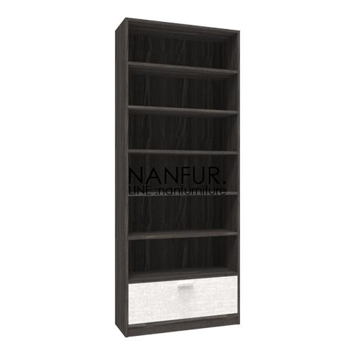 NANFUR.ชั้นวางหนังสือและเอนกประสงค์ รุ่น BK-80 สีไลท์เวงเก้/แฟบริค