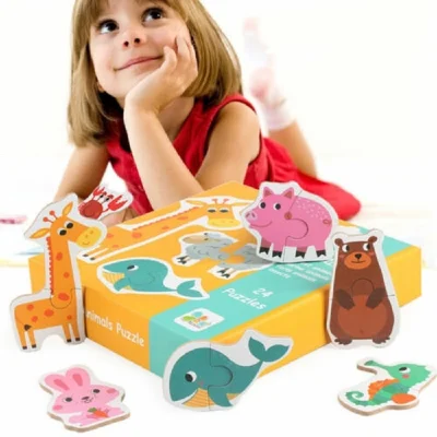 Kids Baby Animal Fruit Cognition Puzzle Learning Educational Toys