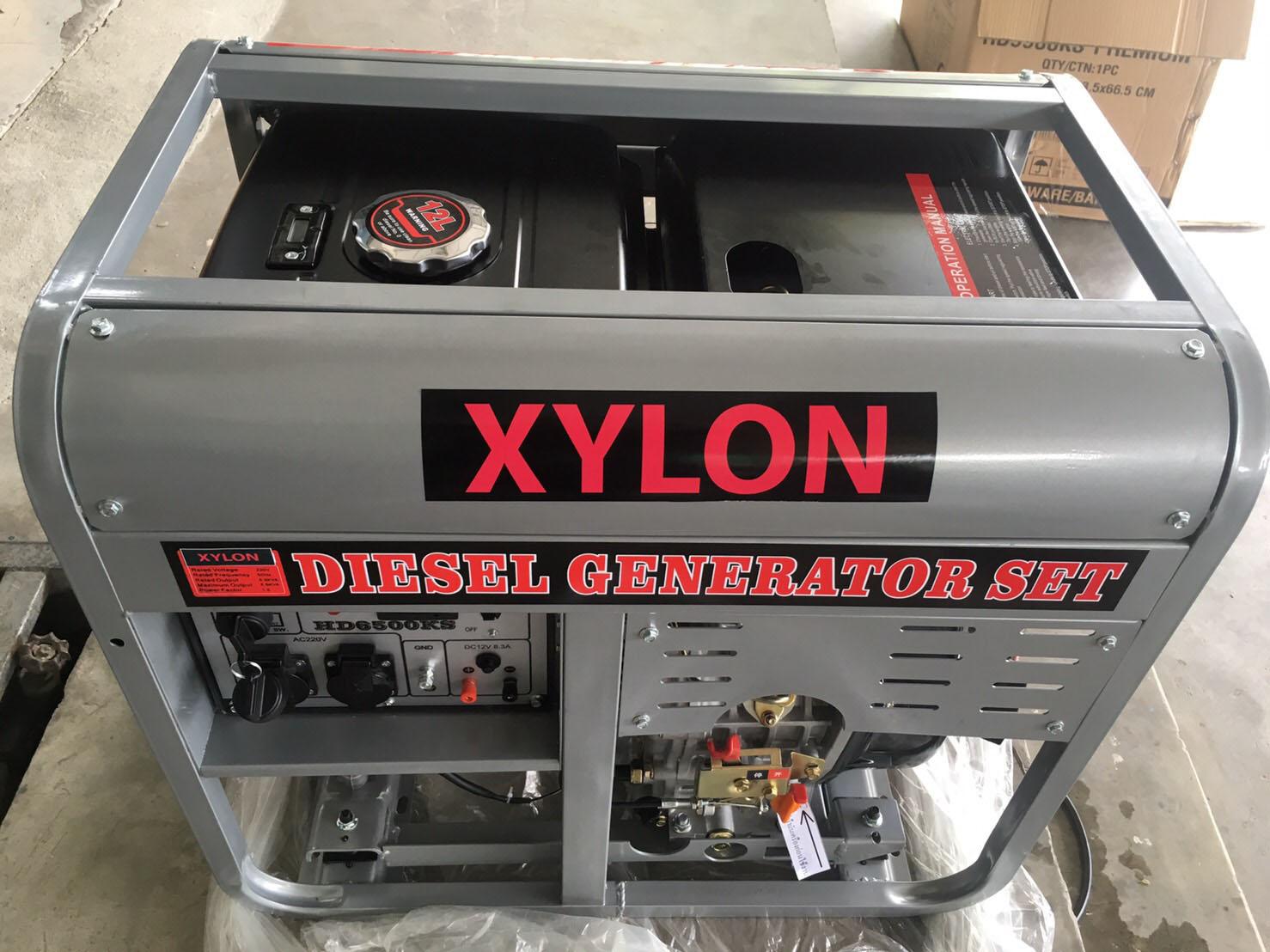 เครื่องปั่นไฟดีเซล 5000 วัตต์ 220V 18 แรงม้า Gasoline Generator ยี่ห้อ XYLON รุ่น 6500KS
