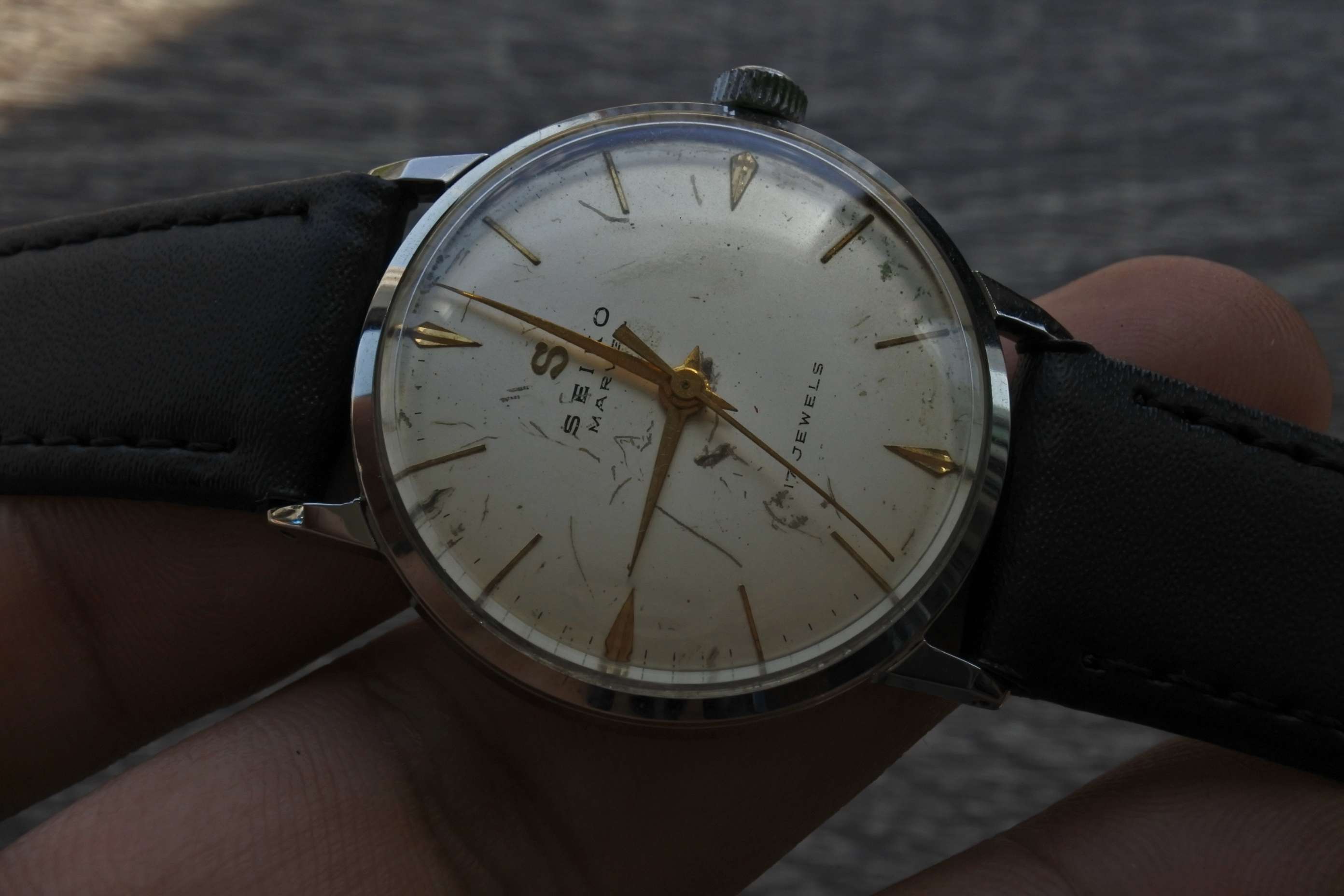 นาฬิกา Seiko S mark Vintage ผู้ชาย สายสแตนเลส แท้มือสองญี่ปุ่น ระบบ ไขลาน หน้าปัด 35mm