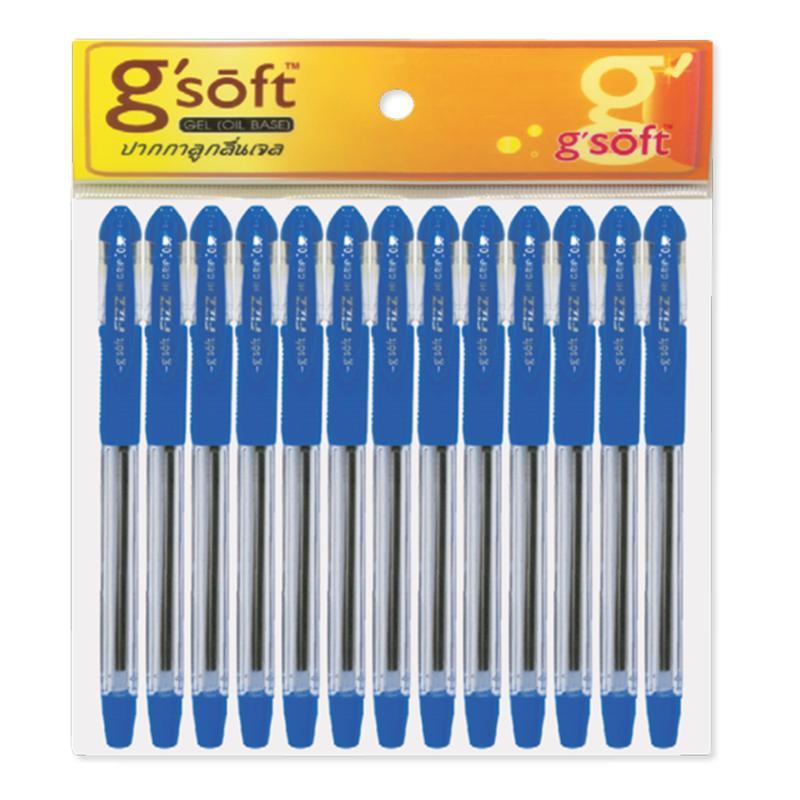 Writing จีซอฟท์ ปากกาปลอก #HI-GRIP สีน้ำเงิน 12 ด้าม x1 แพ็ค อุปกรณ์การเขียน เขียนอักษร ฝึกทักษะการใช้มือ