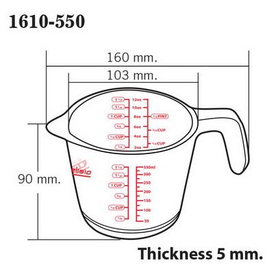 Delisio แก้วตวง / แก้วตวงน้ำ / ถ้วยตวง / ถ้วยตวงแก้ว ขนาด 12 ออนซ์ / 350 ml